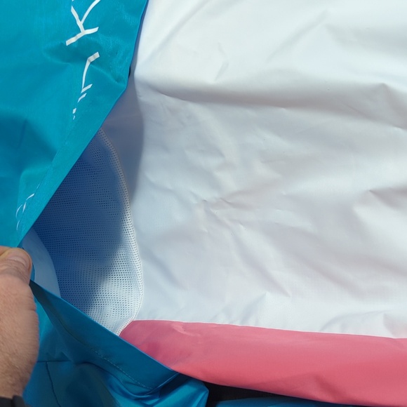 Calvin Klein Color Block Track Jacket, Spell Out, Hidden Hood, Vented Back, Med - Picture 6 of 15